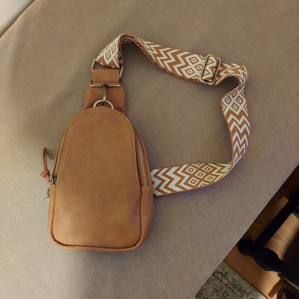 Anthropologie Liberty Sling Bag Cognac
